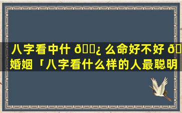 八字看中什 🌿 么命好不好 🌿 婚姻「八字看什么样的人最聪明」